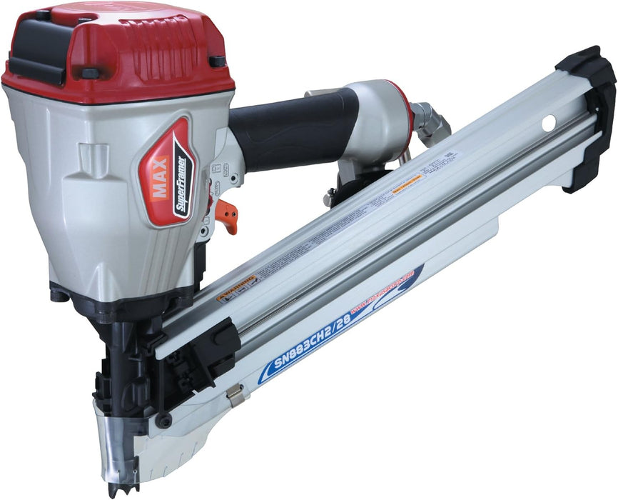 MAX USA (SN883CH2/28) Super Framer 28-Degree Framing Offset/Clipped Head Stick Nailer up to 3-1/4 in.