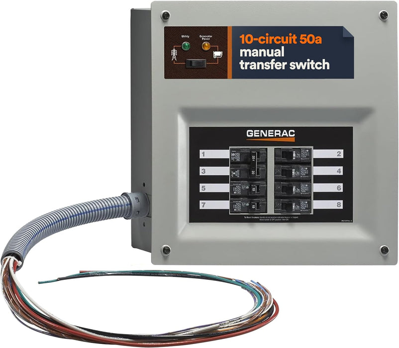 Generac 9854 HomeLink 50-Amp Indoor Pre-Wired Manual Transfer Switch Kit: Seamless Power Transition for Your Home