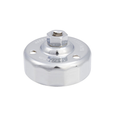 Steelman 96664 75mm x 14 Flute Oil Filter Cap Wrench, 3-8 inch Drive, Low-Profile Design for Confined Space