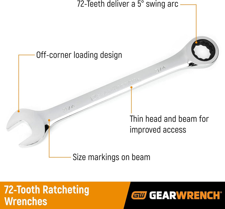 GEARWRENCH (9048) 12 Pt. Ratcheting Combination Wrench, 1-11/16"