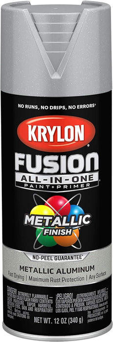 Krylon Fusion All-In-One Adhesive Spray Paint for Indoor/Outdoor Use, 12 oz, Metallic Aluminum (Pack of 1)