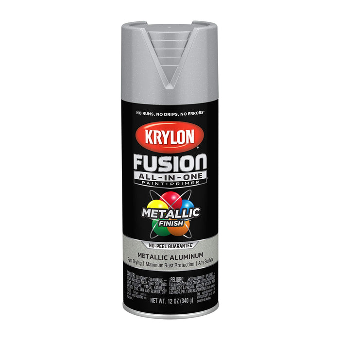 Krylon Fusion All-In-One Adhesive Spray Paint for Indoor/Outdoor Use, 12 oz, Metallic Aluminum (Pack of 1)