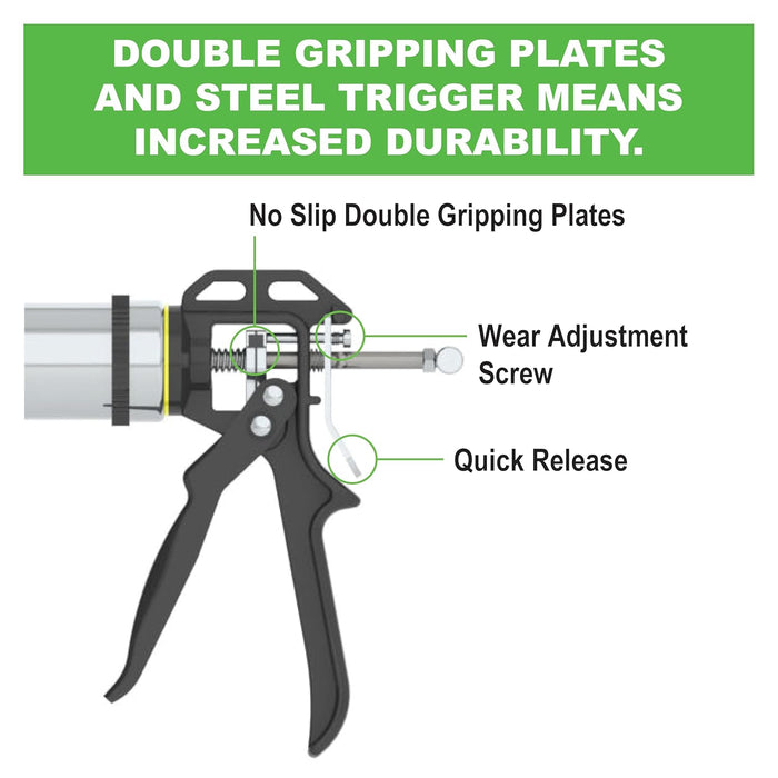 Albion Engineering B12B30 B-Line Manual Bulk Caulking Gun, 30 oz, 12:1 Drive
