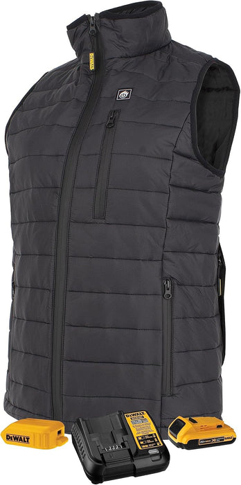 DEWALT Women's Standard Lightweight Puffer Heated Vest Kit, Black, X-Large - DCHV094D1
