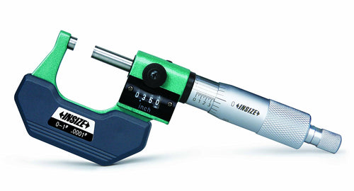 INSIZE 3400-1 Outside Micrometer with Counter, 0" - 1", Counter Resolution 0.001", Thimble Graduation 0.0001"