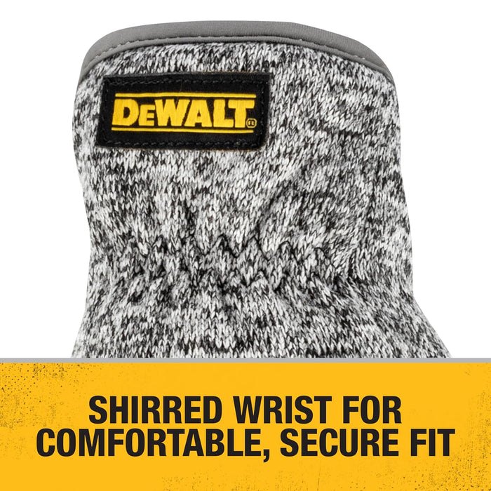 DEWALT DPG751 Unisex Padded Palm Fleece Slip-On Cold Weather Glove with Touchscreen, Black/Gray, Size X-Large