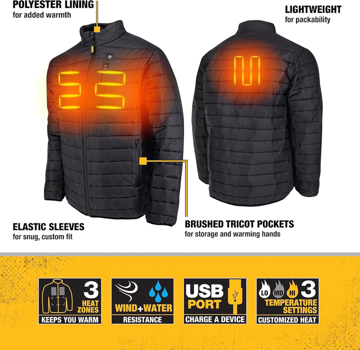 DEWALT (DCHJ093D1) Men's Lightweight Puffer Heated Jacket, 3X-Large