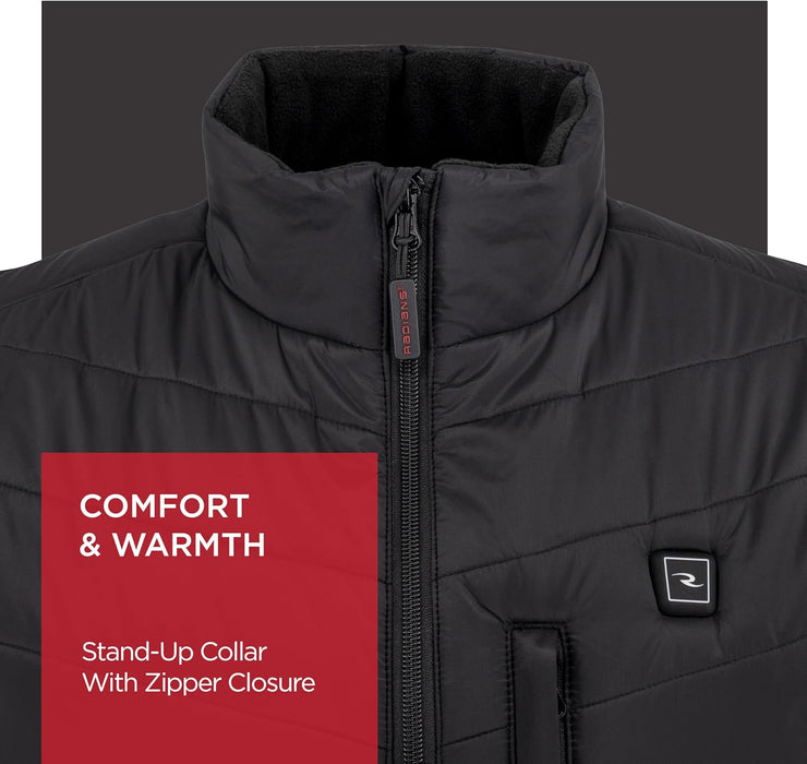 Radians (RHG-V201B-L) Women's Heated Puffer Vest Kit with Battery, Black, Large