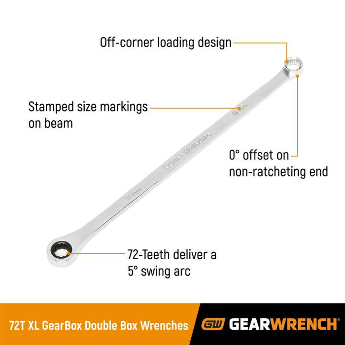 12 Pc. XL GearBox Double Box Ratcheting Wrench Set Metric
