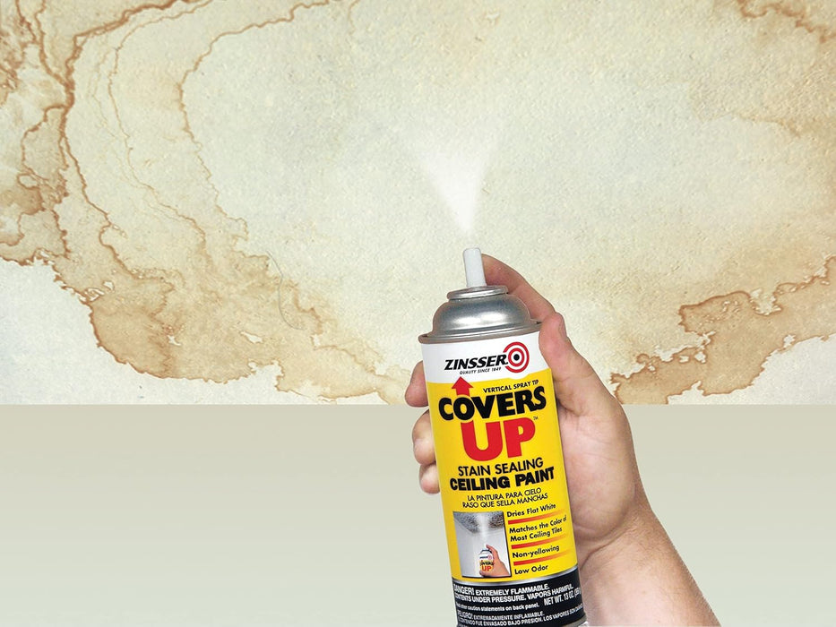 Zinnser 03688 Covers Up Stain Sealing Ceiling Paint, 13 Oz, White (Pack of 1)