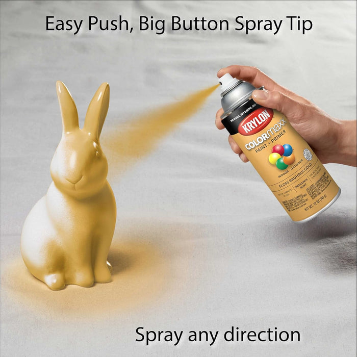 Krylon K05504007 COLORmaxx Spray Paint and Primer for Indoor/Outdoor Use, Gloss Bauhaus Gold, 12 Ounce (Pack of 1) Bauhaus Gold 12 Ounce (Pack of 1) Gloss