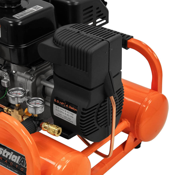 Contractor 4 Gallon Gas Air Compressor, 196cc Kohler SH270 Engine, Direct Drive Pump, 55 dB Quiet Operation, Portable Gas Air Compressor, Durable and Efficient Design