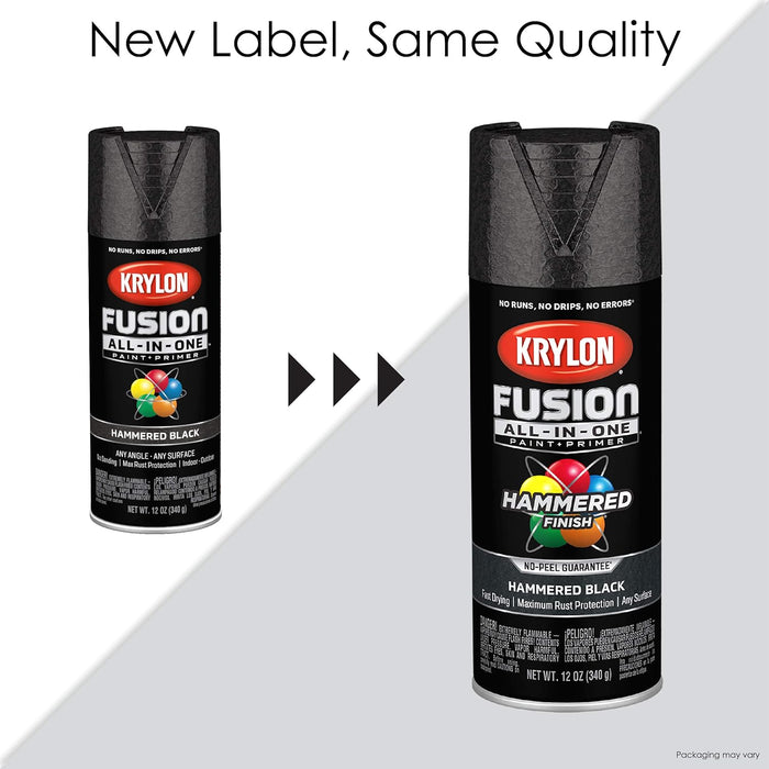 Krylon Fusion All-In-One Adhesive Hammered Finish Spray Paint for Indoor/Outdoor Use, 12 oz, Brown (Pack of 1)