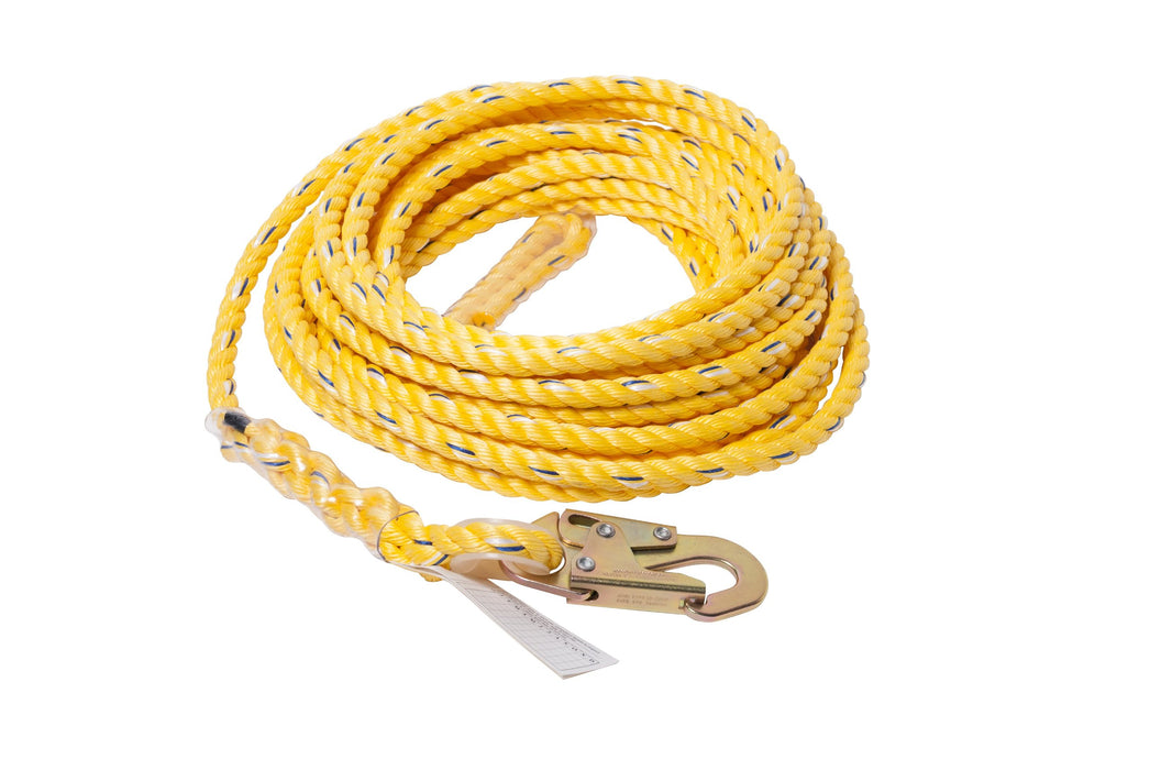 Guardian Fall Protection (01365) VL58-150 Standard 5/8 Inch Thick Rope with Snaphook End, 150-Foot