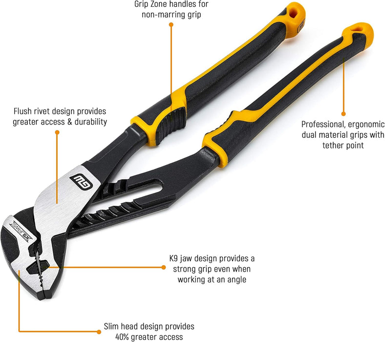 GEARWRENCH 8" Pitbull K9 Straight Jaw Dual Material Tongue and Groove Pliers - 82169C