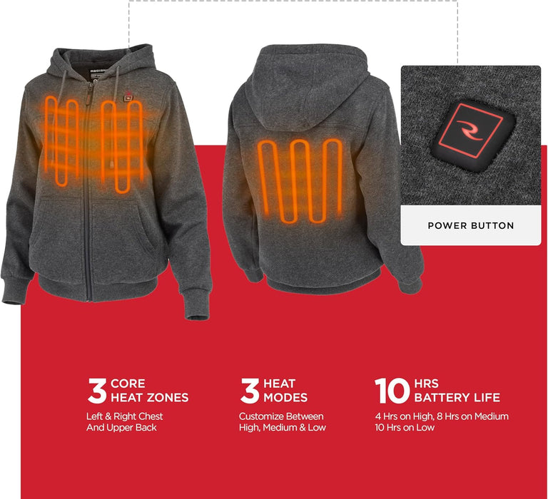 Radians (RHG-H301HG-XL) Women's Heated Apparel - Jackets, Heather Gray, X-Large