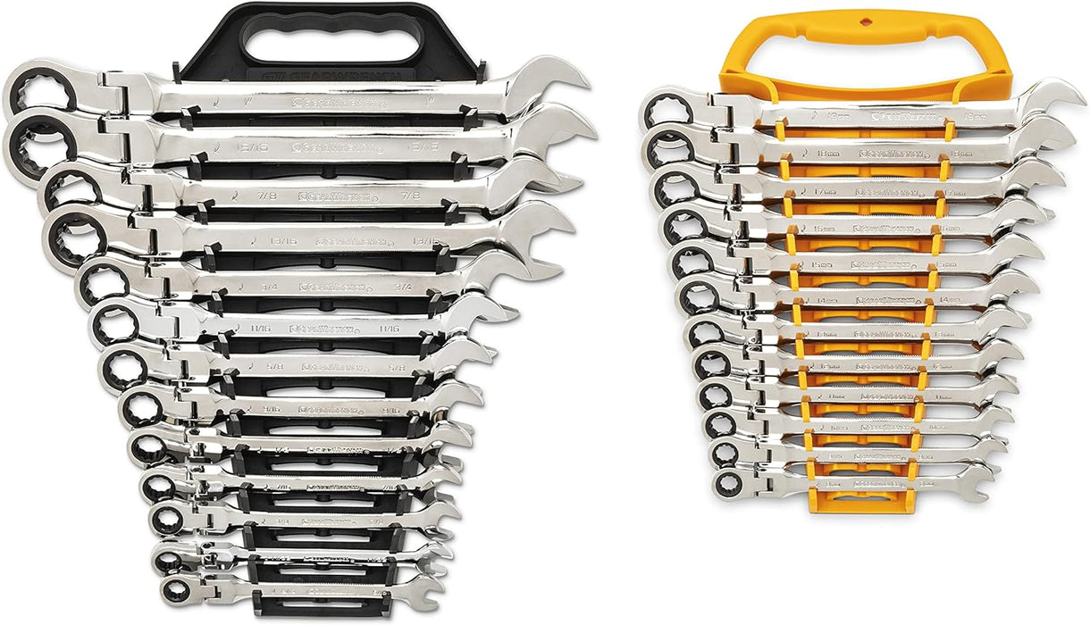 GEARWRENCH 86730 25-Pc. Flex Combination Ratcheting Wrench Set, SAE/MM