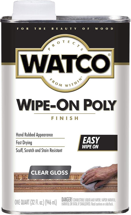 Rust-Oleum, Clear Gloss Watco 68041 Wipe-On Polyurethane Finish, Quart