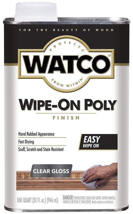 Rust-Oleum, Clear Gloss Watco 68041 Wipe-On Polyurethane Finish, Quart