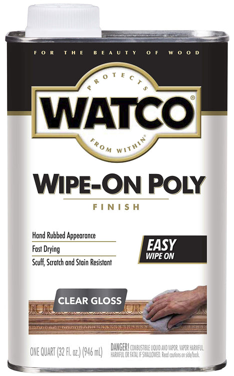 Rust-Oleum, Clear Gloss Watco 68041 Wipe-On Polyurethane Finish, Quart