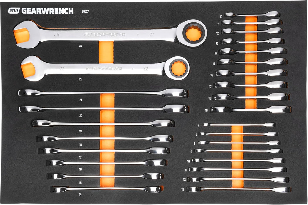 GEARWRENCH 358 Piece MEGAMOD Metric Mechanics Tool Set in Modular Foam Trays with Rolling Cabinet - MEGAMOD358