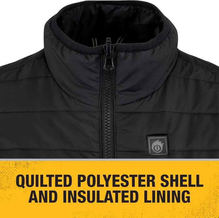 DEWALT (DCHV095BD1) Cold Weather Men's Heated Puffer Vest Kit with Battery - Black, Size L