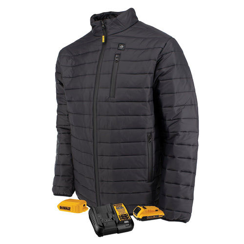 DEWALT Men's Lightweight Puffer Heated Jacket, Black, Medium - DCHJ093D1