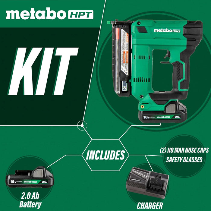 Metabo HPT 18V MultiVolt Cordless 23-Gauge Pin Nailer Kit | Includes Battery and Charger | Double Trigger for Maximum Safety | One Piece Nose Structure | Dry Fire Lockout | NP1835DA