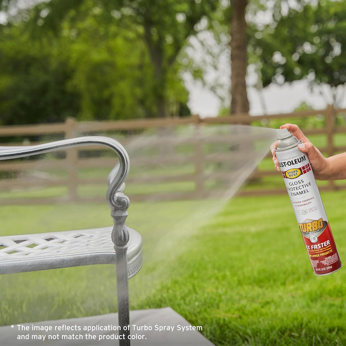 Rust-Oleum 334133 Stops Rust Turbo Spray System Spray Paint, 24 oz, Gloss White (Pack of 1)