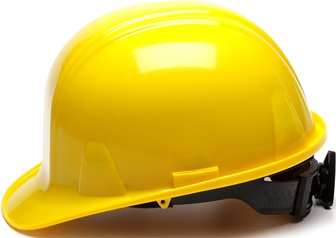 Pyramex Safety SL Series Full Brim Hard Hat, 6-Point Ratchet Suspension, Red, Medium