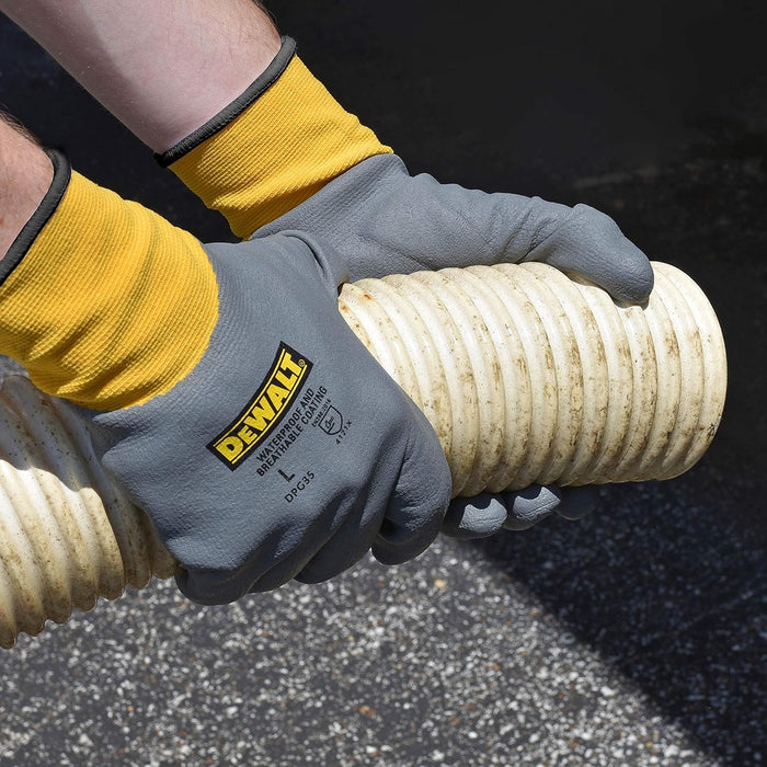 DEWALT DPG35 Unisex-Adult Full Dip Water-Resistant Breathable Work Glove, Medium