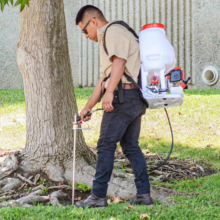 Tomahawk 5 Gallon Gas Power Backpack Sprayer 450 PSI Pump Garden Spraying with Irrigation Rod for Root Protection