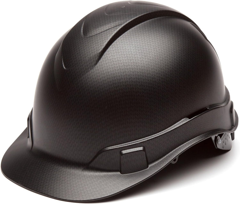 Pyramex Ridgeline Cap Style 4 Point Ratchet Hard Hat, Matte Black Graphite Pattern