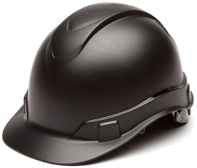 Pyramex Ridgeline Cap Style 4 Point Ratchet Hard Hat, Matte Black Graphite Pattern