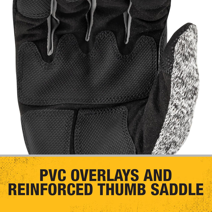 DEWALT DPG751 Unisex Padded Palm Fleece Slip-On Cold Weather Glove with Touchscreen, Black/Gray, Size X-Large