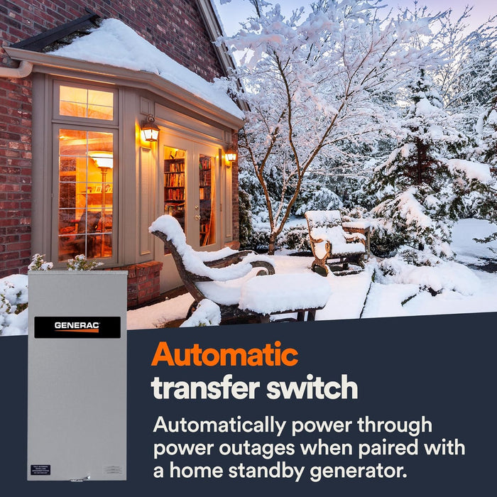 Generac | RXSW150A3 | Generac 150 Amp Single Phase Generator Automatic Transfer Switch - Service Entrance Rated - NEMA 3R Outdoor Rated Aluminum Enclosure - Power Management for Indoor and Outdoor Use