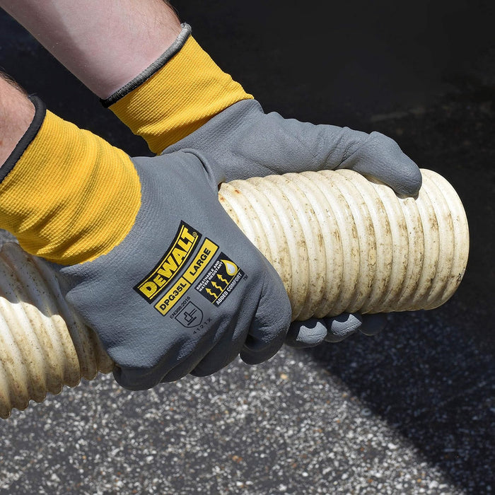 DEWALT DPG35 Unisex-Adult Full Dip Water-Resistant Breathable Work Glove, Medium
