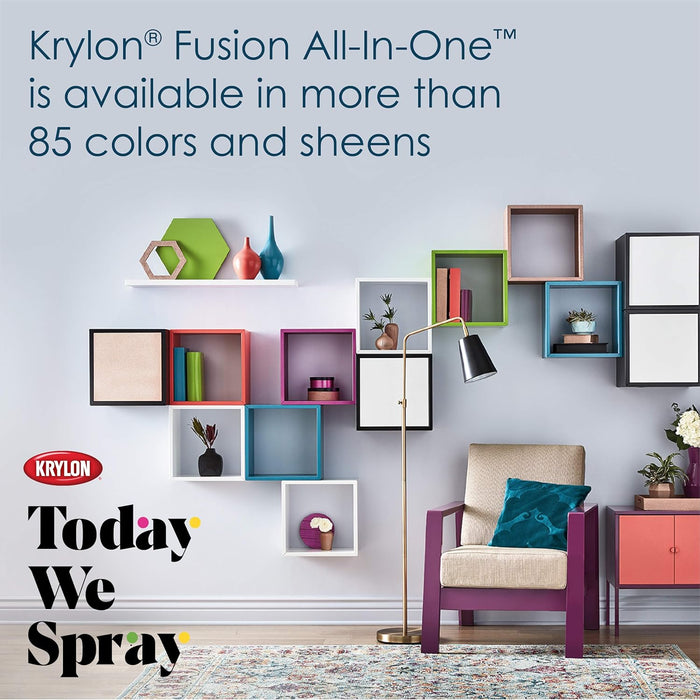 Krylon Fusion All-In-One Adhesive Spray Paint for Indoor/Outdoor Use, 12 oz, Popsicle Orange (Pack of 1)