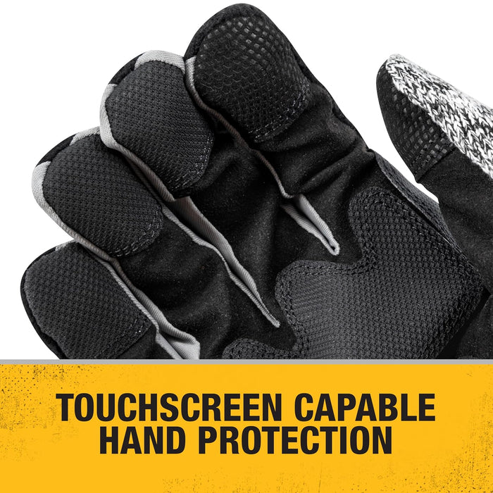 DEWALT DPG751 Unisex Padded Palm Fleece Slip-On Cold Weather Glove with Touchscreen, Black/Gray, Size X-Large
