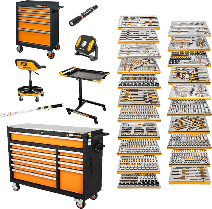 GEARWRENCH 1024 Piece Master Mechanics Tool Set in Premium Modular Foam Trays with GSX Mobile Tool Storage | MEGAMOD1024