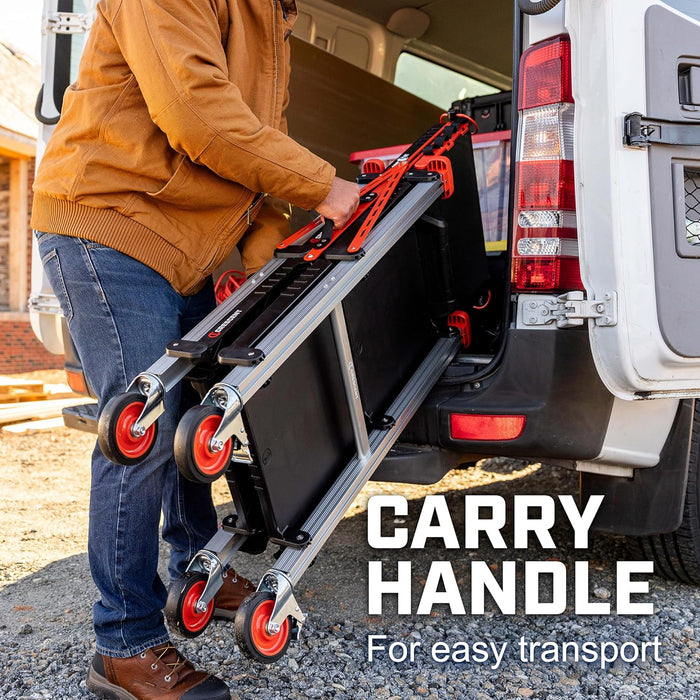 Crescent SITERUNNER, 3 Shelf Heavy Duty Folding Jobsite Cart - 300-lb Capacity, F3SCBL