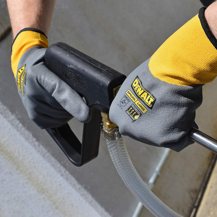 DEWALT DPG35 Unisex-Adult Full Dip Water-Resistant Breathable Work Glove, Medium