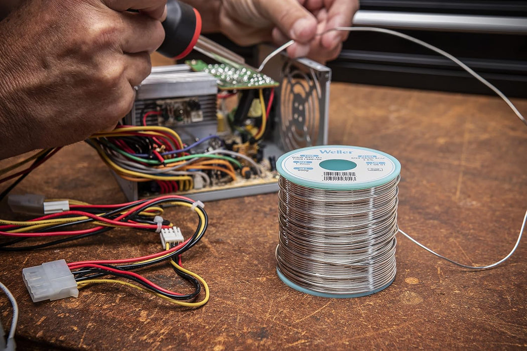 Weller WSW SAC M1 Lead-Free Solder Wire, 0.8 mm / 0.039 in Diameter, 250 g / 8.818 oz Weight, Sn96.5Ag3.0Cu0.5 Alloy, 3.5% Flux Content - T0051388599