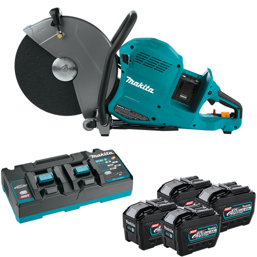 Makita (GEC01PL4) 80V Max (40V Max X2) XGT Brushless 14 In. Power Cutter Kit with 4 Batteries, AFT, Electric Brake