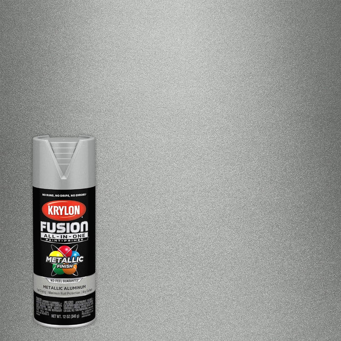 Krylon Fusion All-In-One Adhesive Spray Paint for Indoor/Outdoor Use, 12 oz, Metallic Aluminum (Pack of 1)
