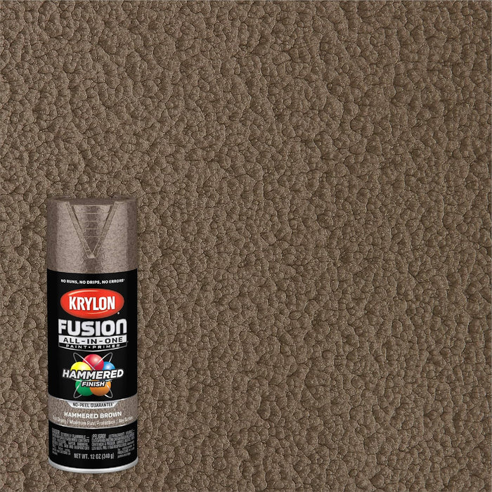 Krylon Fusion All-In-One Adhesive Hammered Finish Spray Paint for Indoor/Outdoor Use, 12 oz, Brown (Pack of 1)