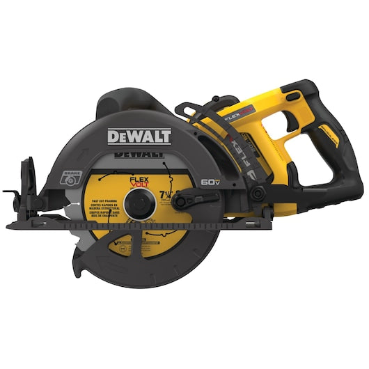 DeWALT DCS577X1 60V MAX FlexVolt 7-1/4 In. Cordless Worm Drive Style Saw 9.0Ah Battery Kit