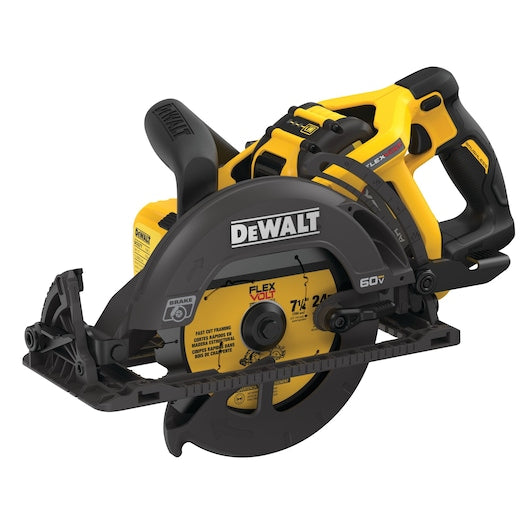 DeWALT DCS577X1 60V MAX FlexVolt 7-1/4 In. Cordless Worm Drive Style Saw 9.0Ah Battery Kit