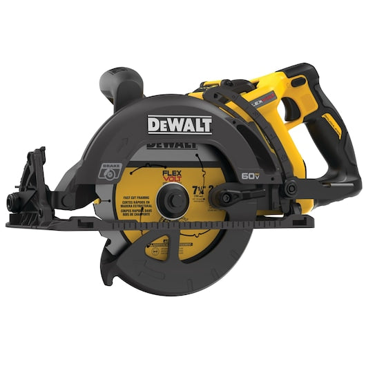 DeWALT DCS577X1 60V MAX FlexVolt 7-1/4 In. Cordless Worm Drive Style Saw 9.0Ah Battery Kit