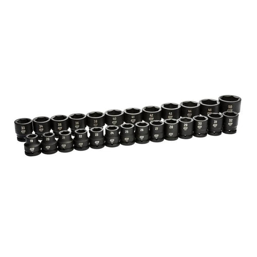 GEARWRENCH 26 Piece 3/4" Drive 6 Point Metric Impact Socket Set | 19mm-50mm| 84031